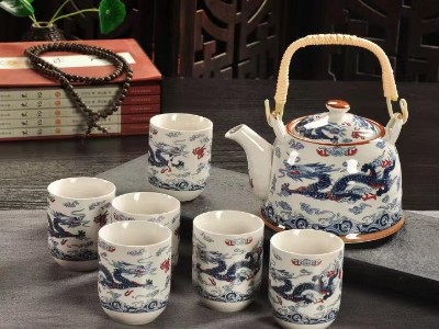 青花瓷陶瓷水壶套装